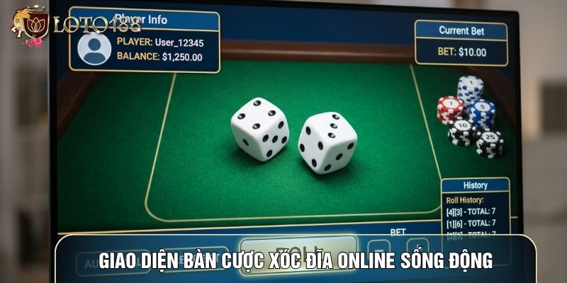 Giao diện bàn cược xóc đĩa online sống động Giao diện bàn cược xóc đĩa online sống động